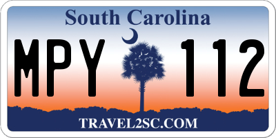 SC license plate MPY112