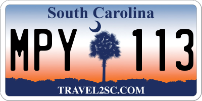 SC license plate MPY113