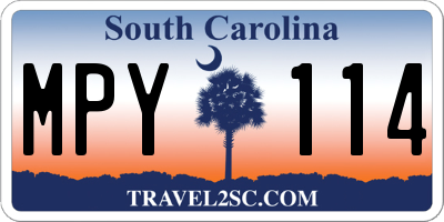 SC license plate MPY114