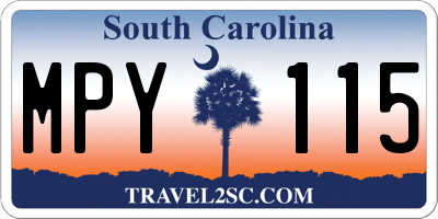 SC license plate MPY115