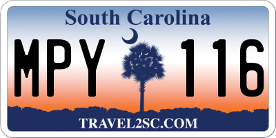 SC license plate MPY116
