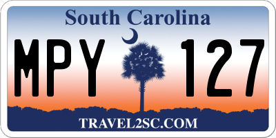 SC license plate MPY127