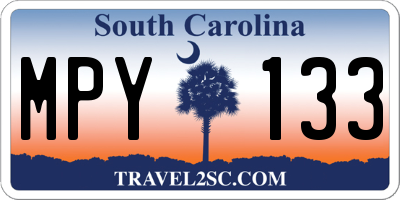 SC license plate MPY133