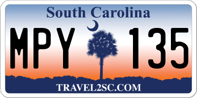 SC license plate MPY135