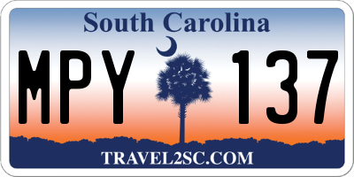 SC license plate MPY137