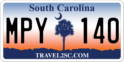 SC license plate MPY140