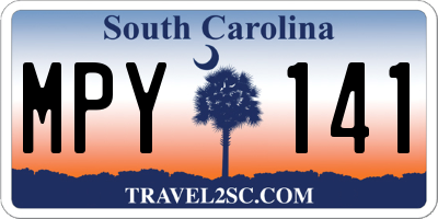 SC license plate MPY141