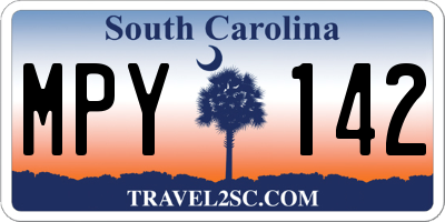 SC license plate MPY142
