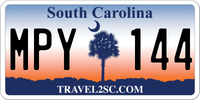 SC license plate MPY144