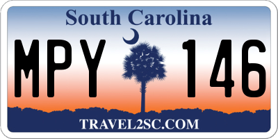 SC license plate MPY146