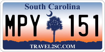 SC license plate MPY151