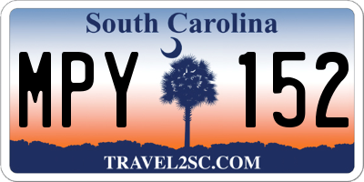SC license plate MPY152