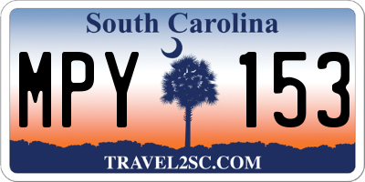 SC license plate MPY153
