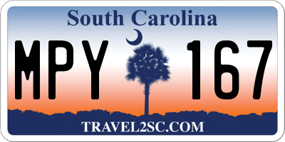 SC license plate MPY167