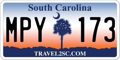 SC license plate MPY173
