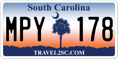 SC license plate MPY178