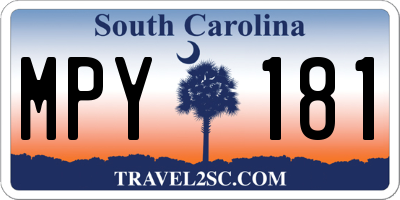 SC license plate MPY181