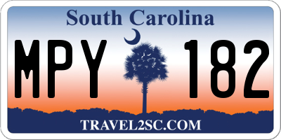 SC license plate MPY182