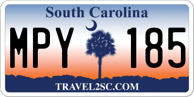 SC license plate MPY185