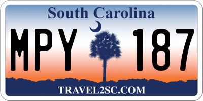 SC license plate MPY187