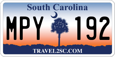 SC license plate MPY192