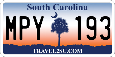 SC license plate MPY193