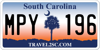 SC license plate MPY196