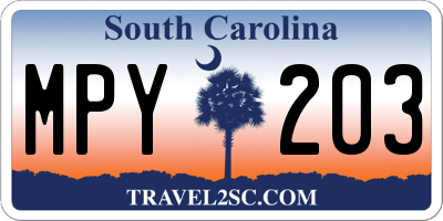 SC license plate MPY203