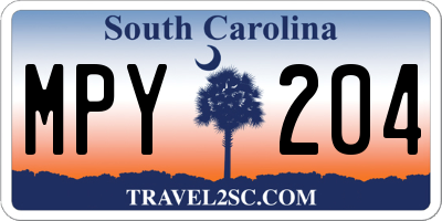 SC license plate MPY204