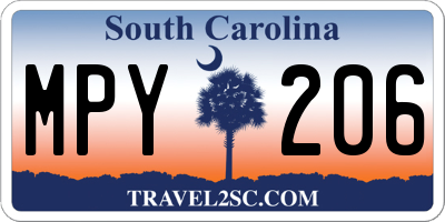 SC license plate MPY206