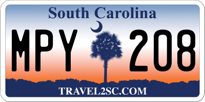 SC license plate MPY208