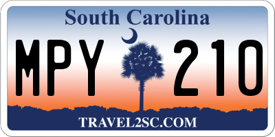 SC license plate MPY210