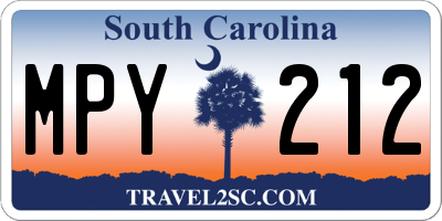 SC license plate MPY212