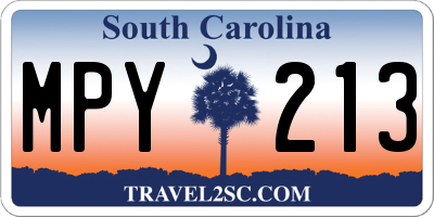SC license plate MPY213
