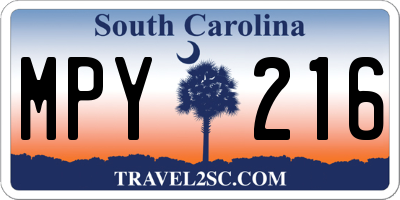 SC license plate MPY216