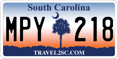 SC license plate MPY218