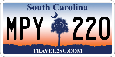 SC license plate MPY220