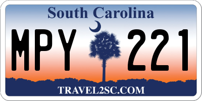 SC license plate MPY221