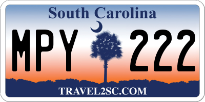 SC license plate MPY222