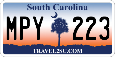 SC license plate MPY223