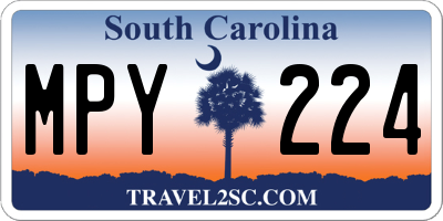 SC license plate MPY224