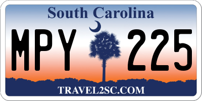 SC license plate MPY225