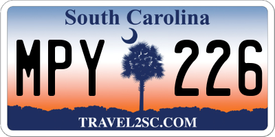 SC license plate MPY226