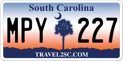 SC license plate MPY227