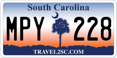 SC license plate MPY228
