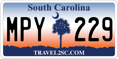 SC license plate MPY229