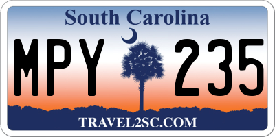 SC license plate MPY235