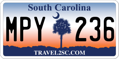 SC license plate MPY236