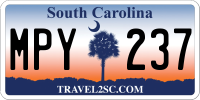 SC license plate MPY237