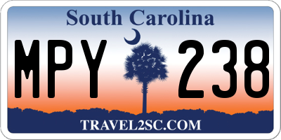 SC license plate MPY238